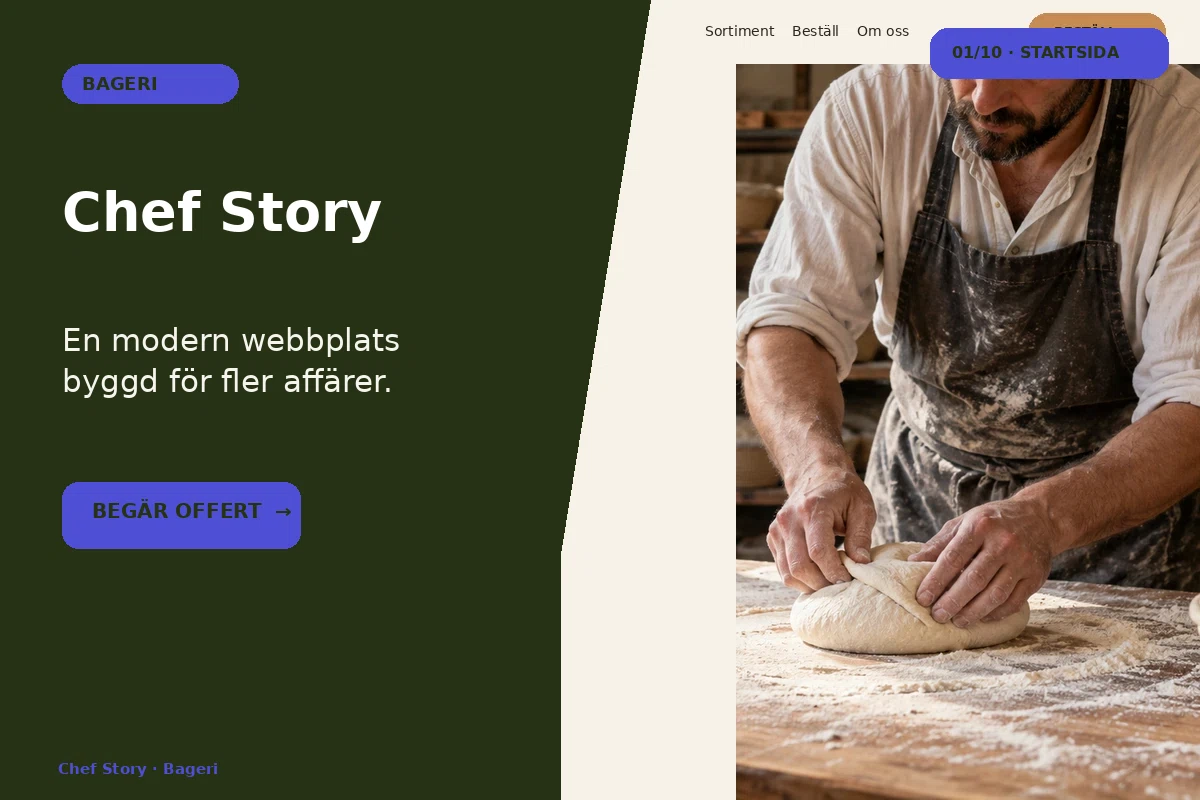 Chef Story – designförslag för bageri