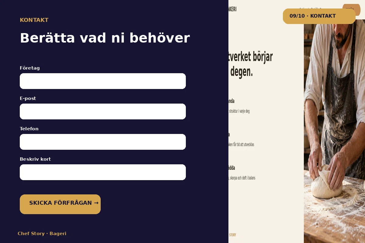 Chef Story – Kontakt för bageri