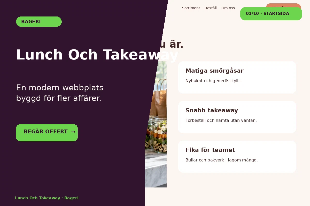 Lunch & Takeaway – designförslag för bageri