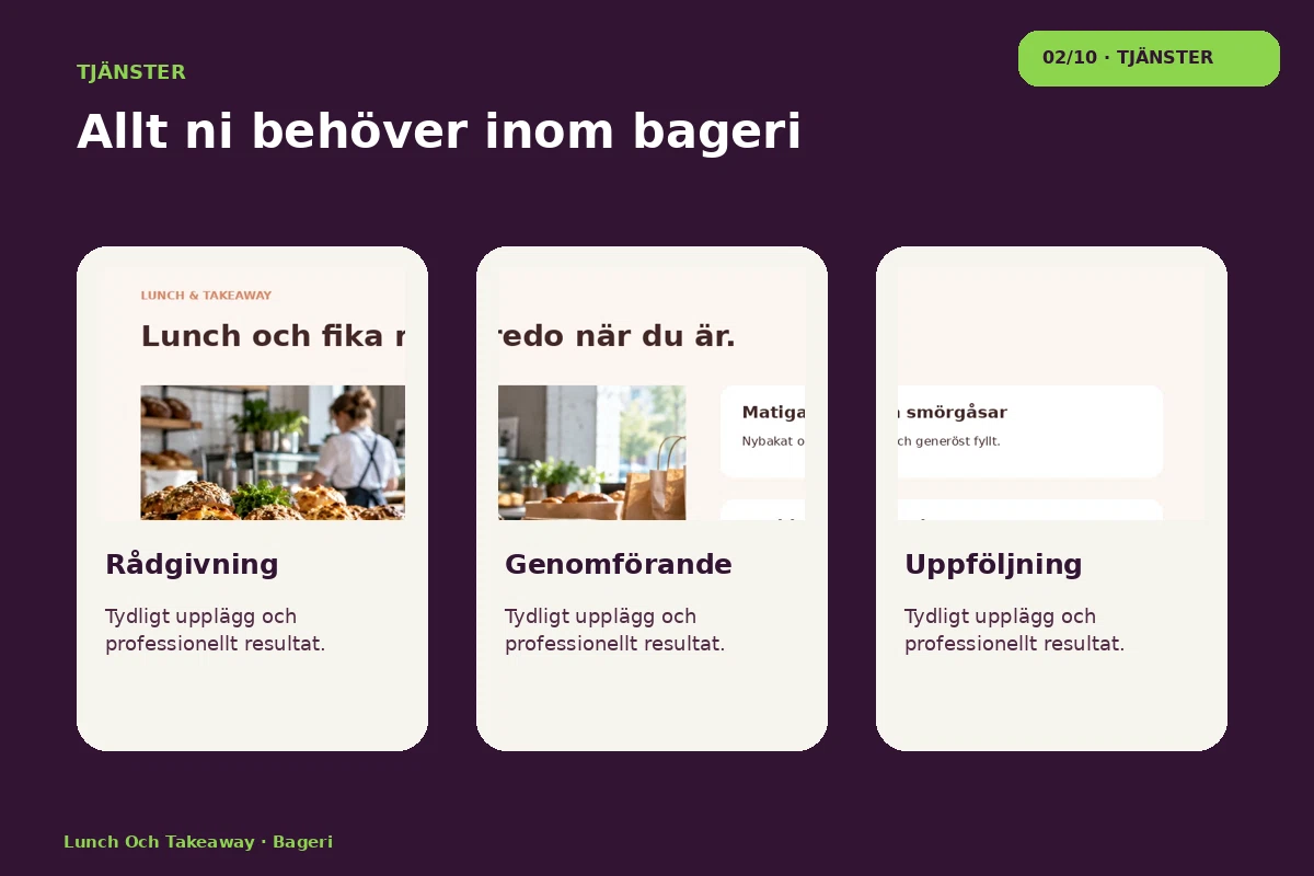Lunch & Takeaway – Tjänster för bageri