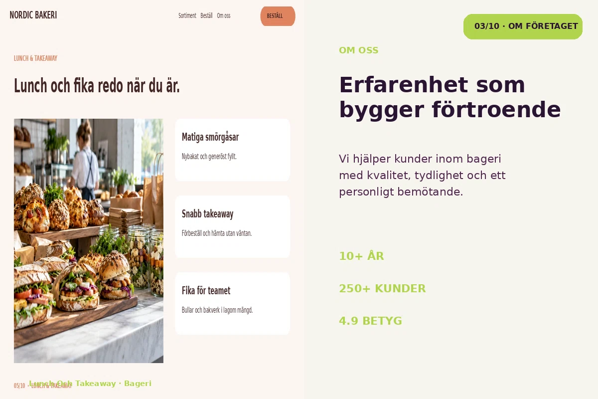 Lunch & Takeaway – Om företaget för bageri