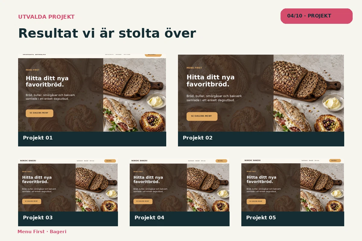 Menu First – Projekt för bageri