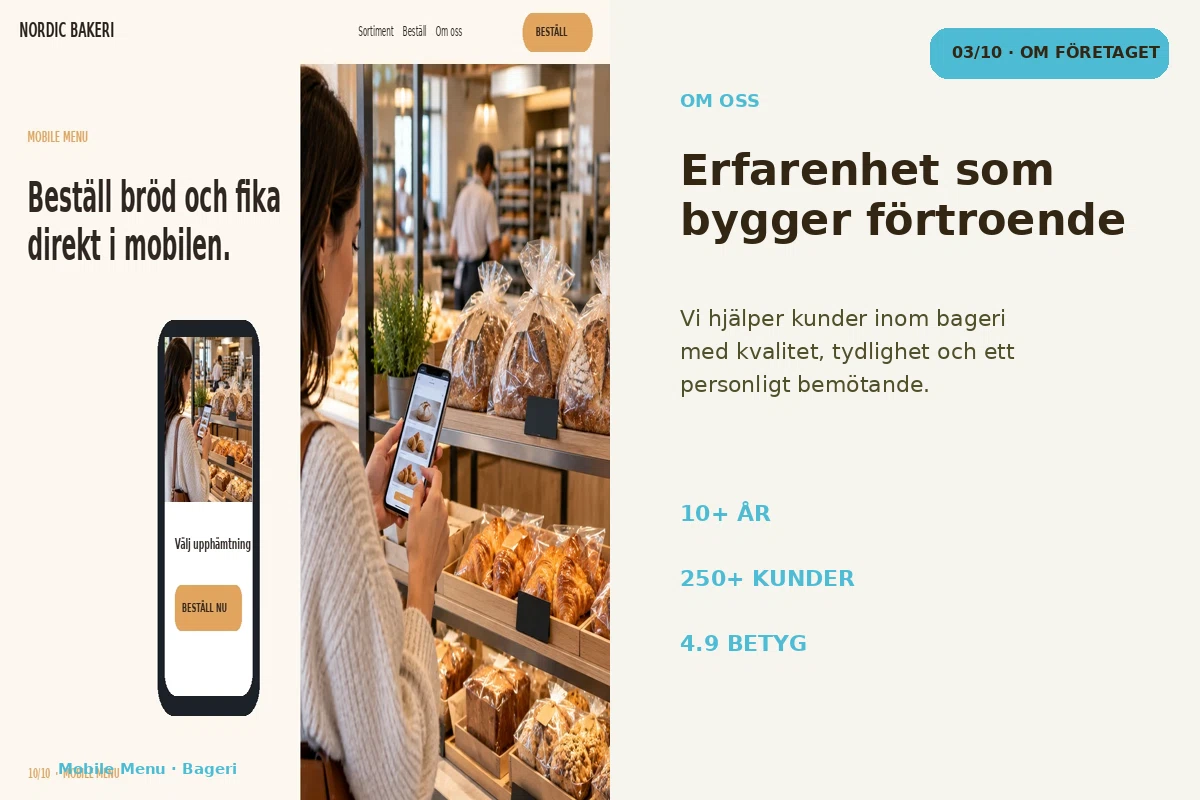 Mobile Menu – Om företaget för bageri
