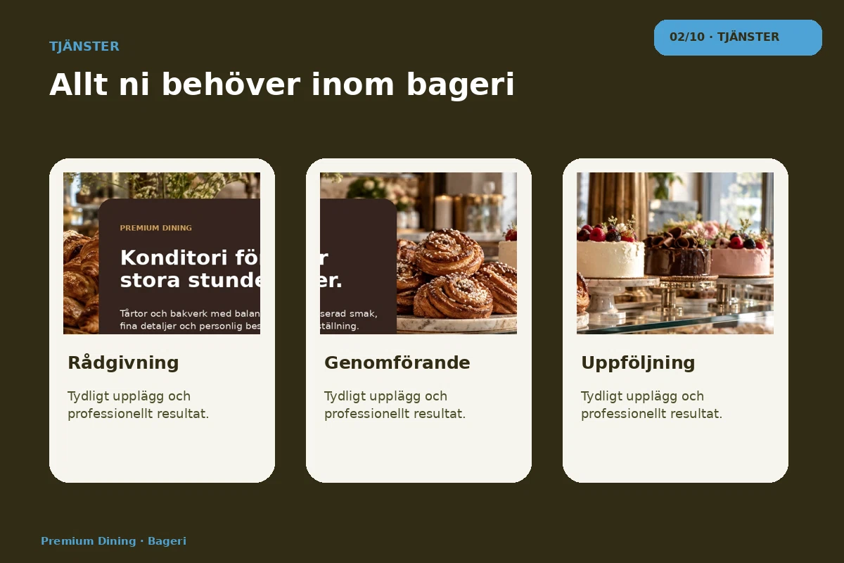 Premium Dining – Tjänster för bageri