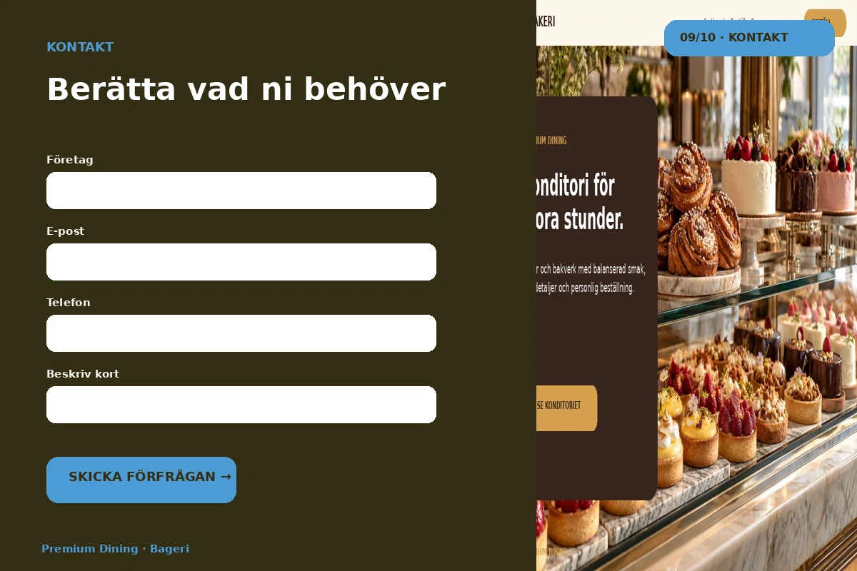 Premium Dining – Kontakt för bageri