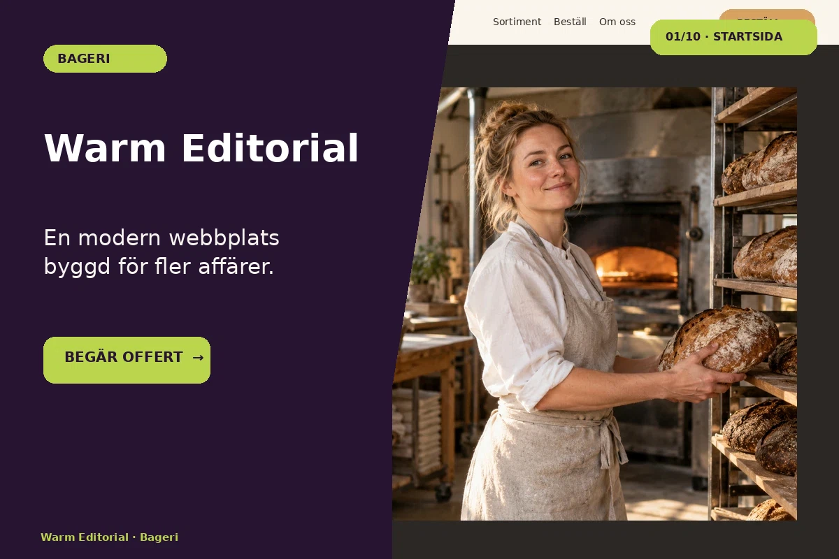 Warm Editorial – designförslag för bageri