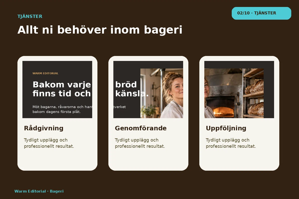 Warm Editorial – Tjänster för bageri
