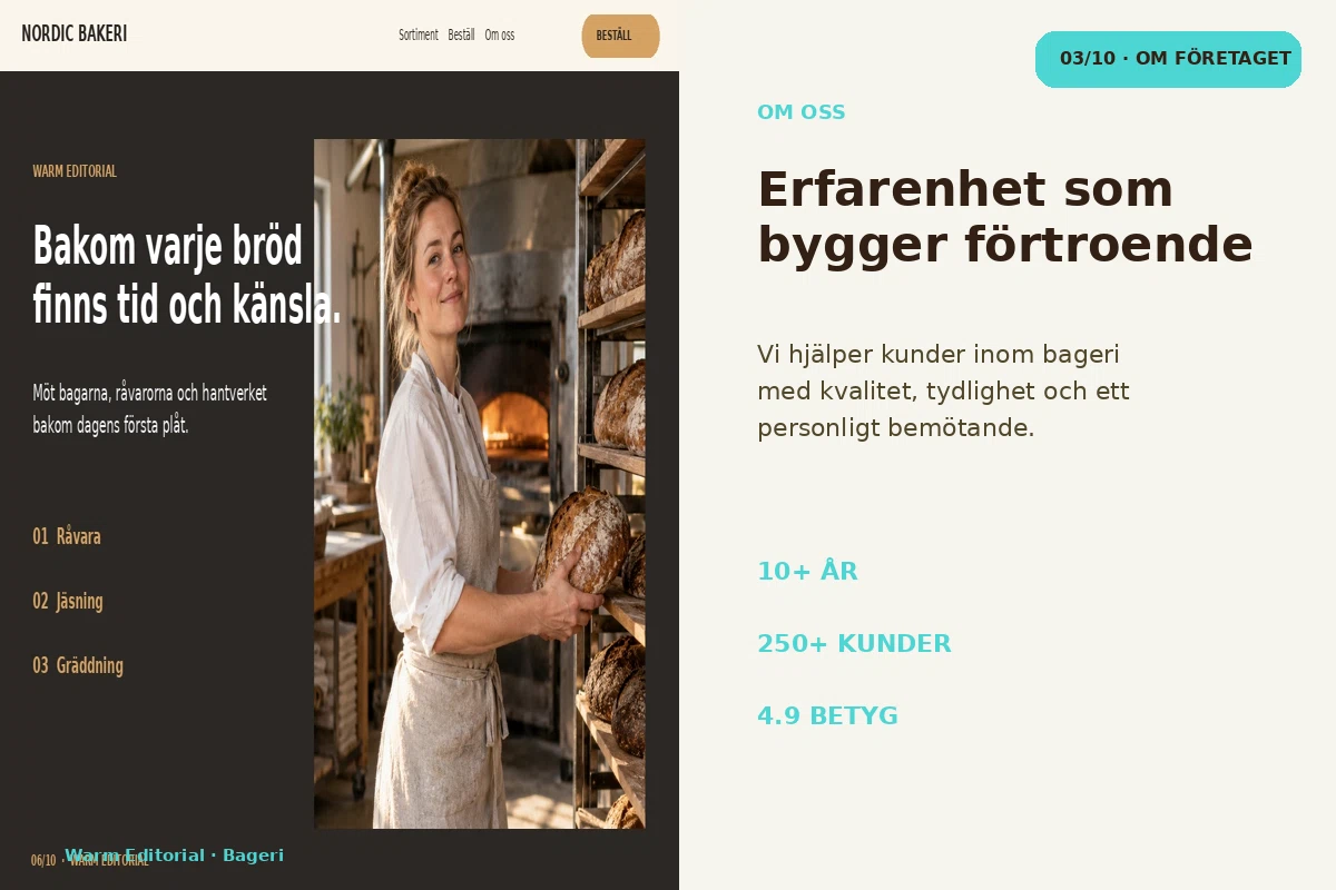 Warm Editorial – Om företaget för bageri