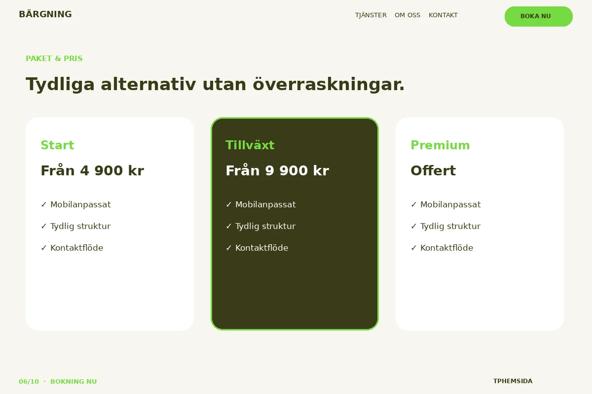 Bokning Nu – Paket & pris för bärgning