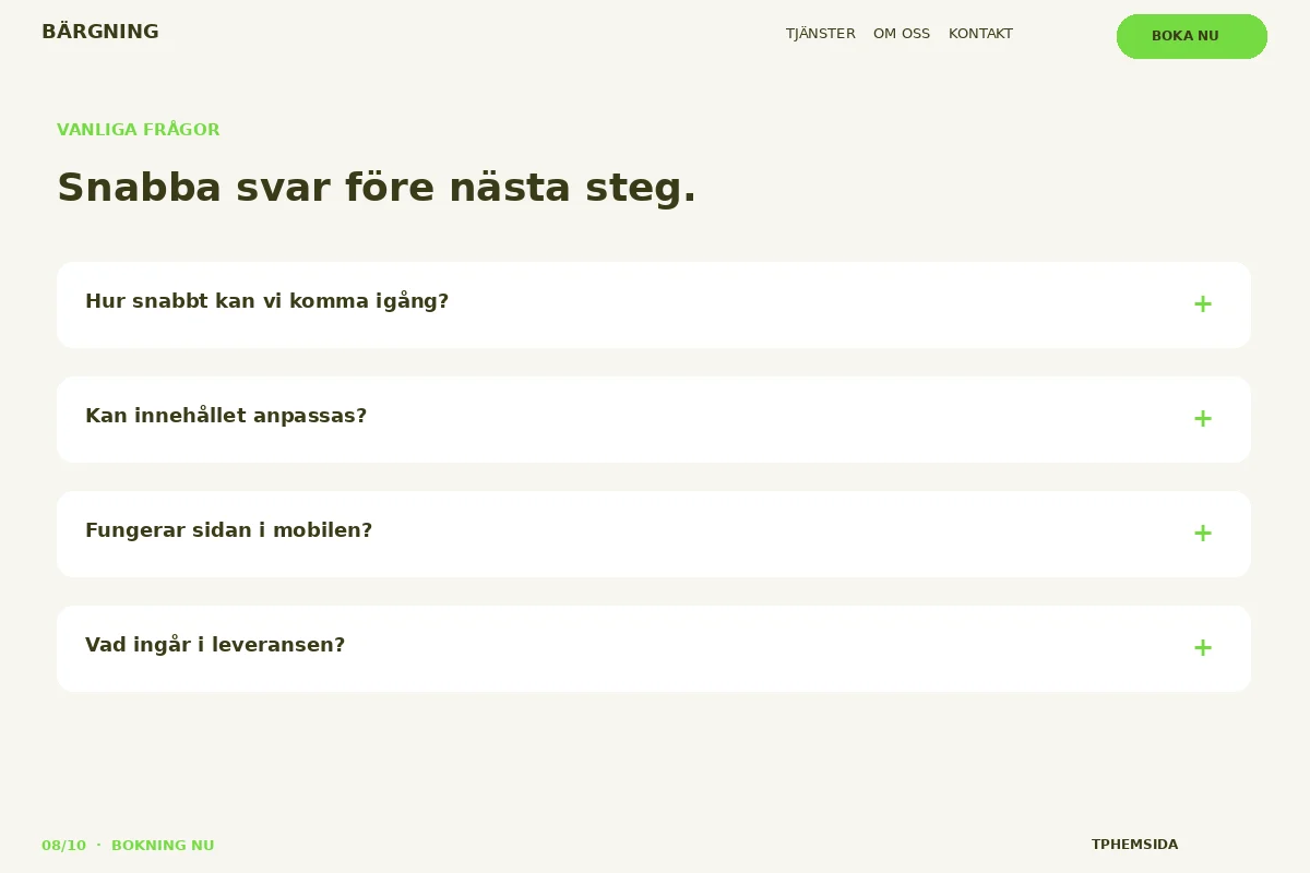 Bokning Nu – Vanliga frågor för bärgning