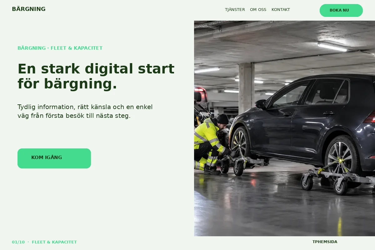 Fleet & Kapacitet – Startsida för bärgning