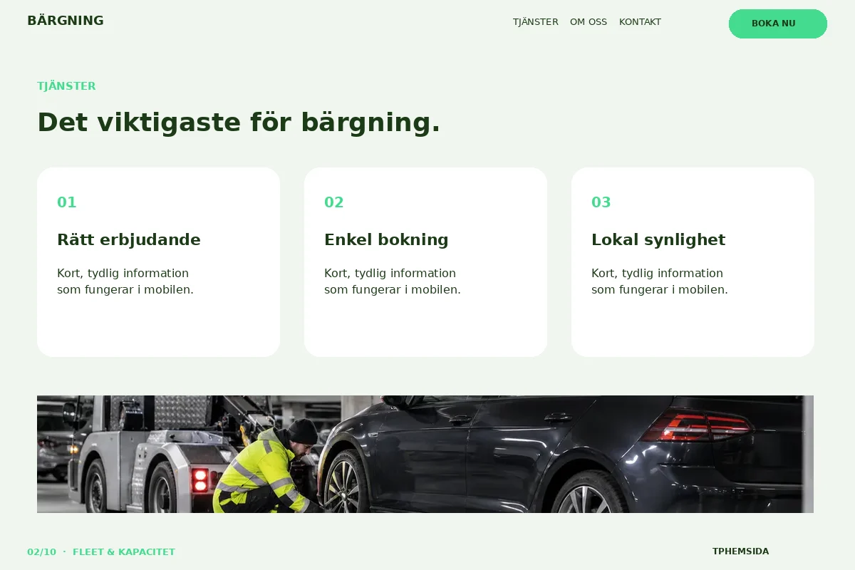 Fleet & Kapacitet – Tjänster för bärgning