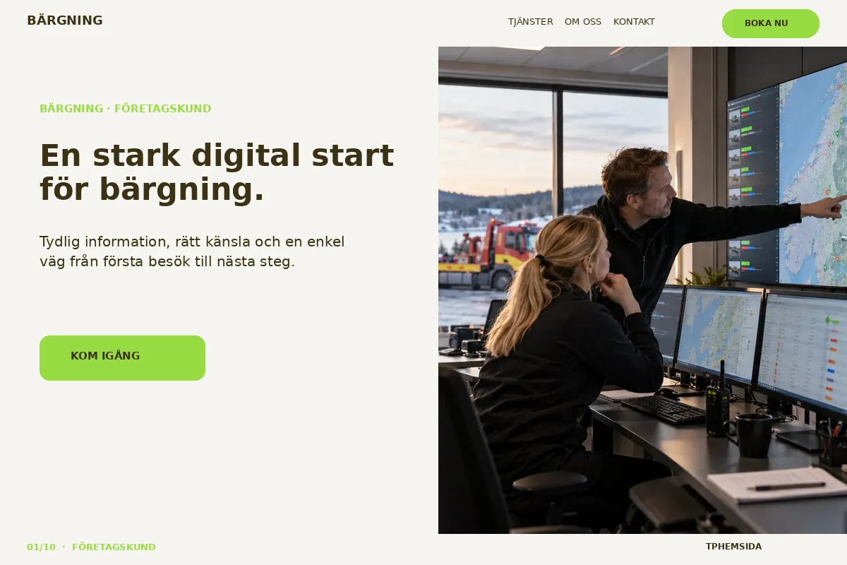 Företagskund – Startsida för bärgning
