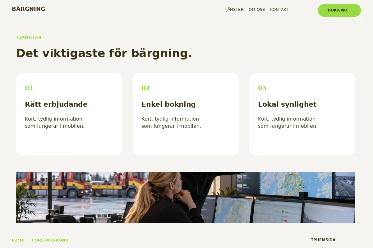 Företagskund – Tjänster för bärgning