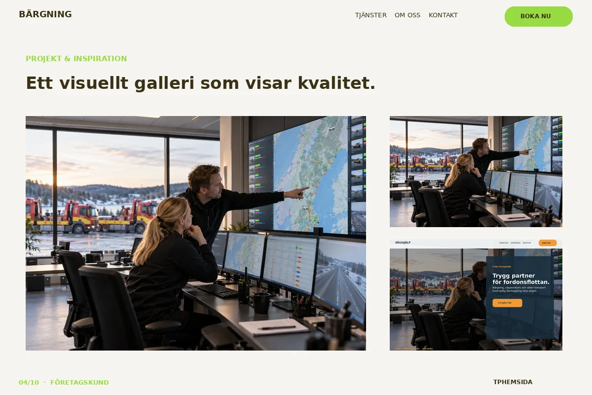Företagskund – Projekt för bärgning