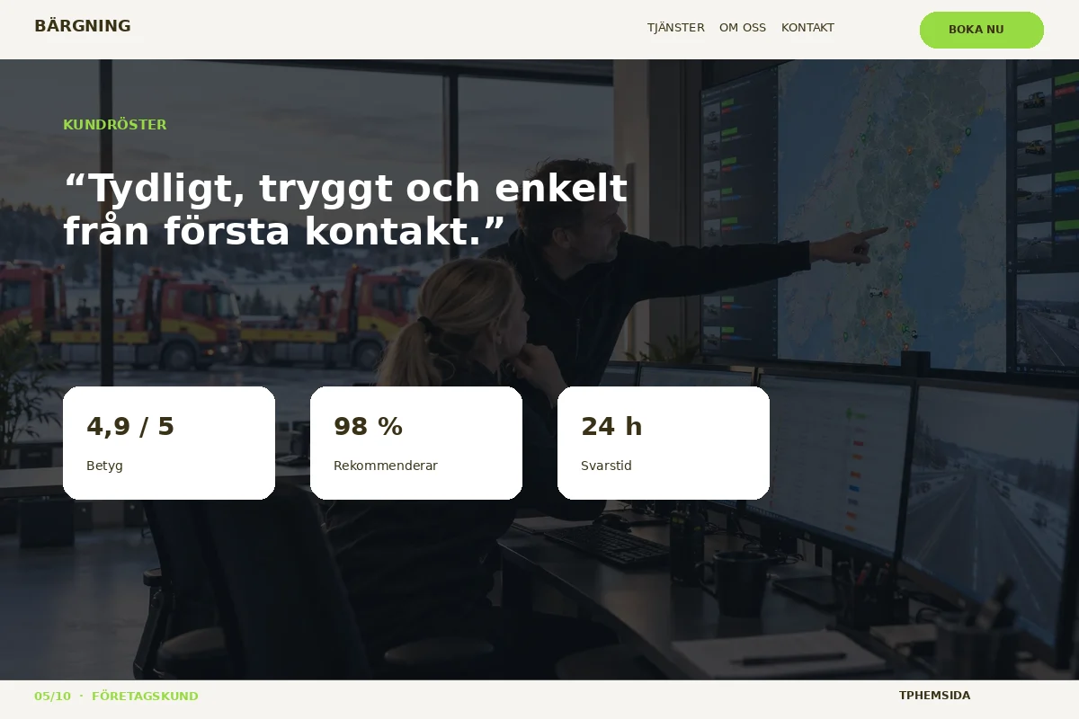 Företagskund – Kundröster för bärgning