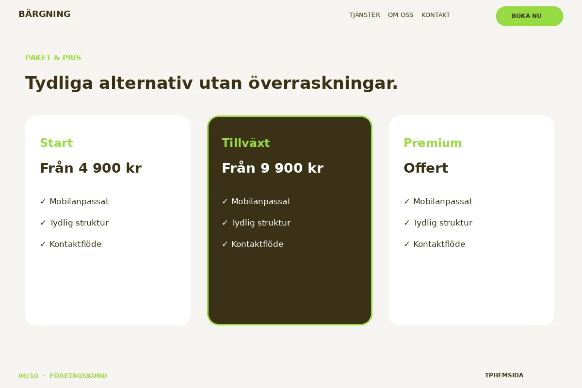 Företagskund – Paket & pris för bärgning