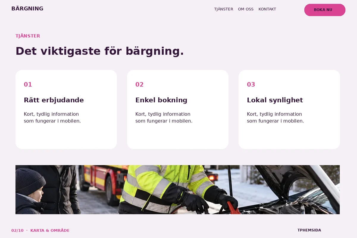 Karta & Område – Tjänster för bärgning