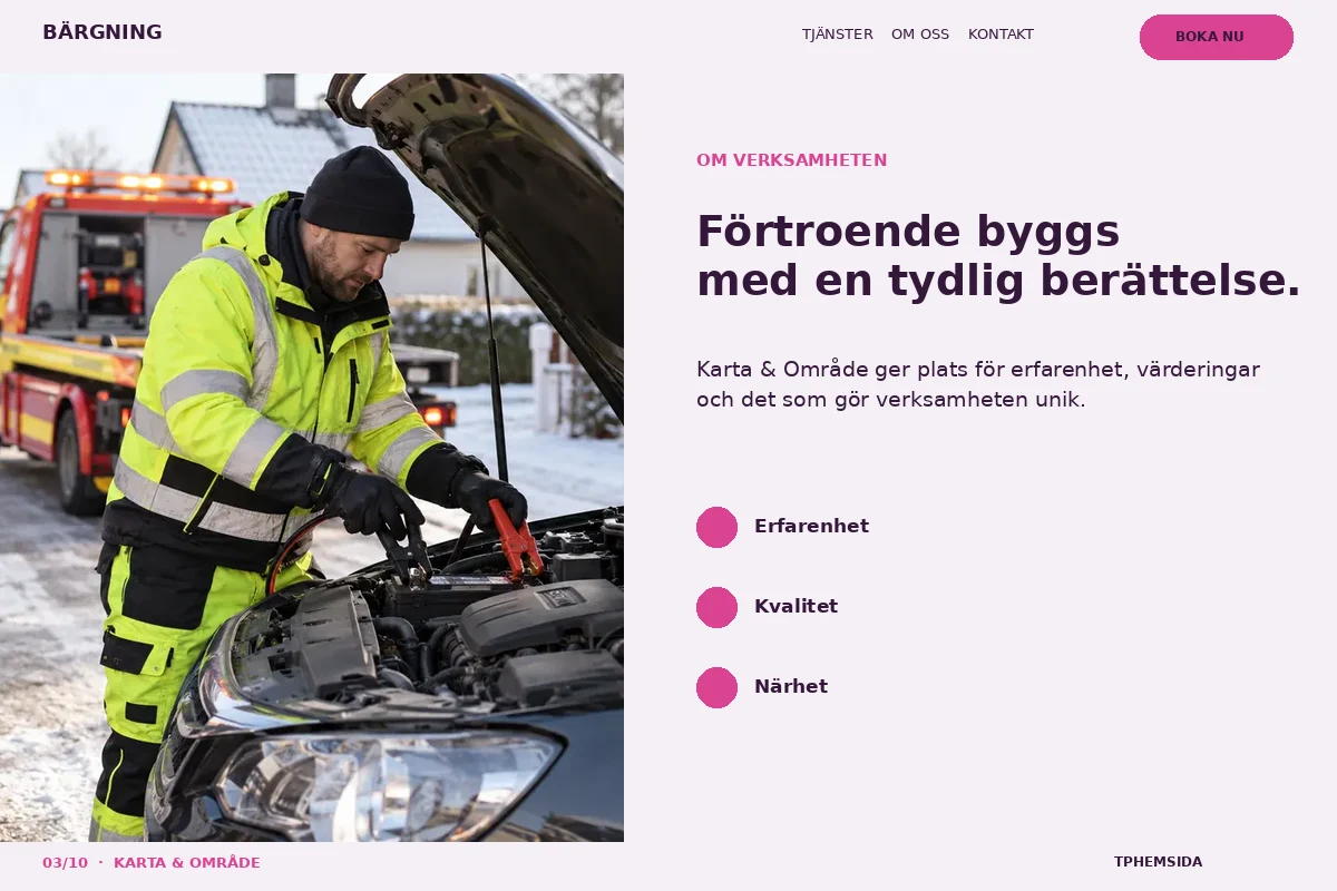 Karta & Område – Om företaget för bärgning