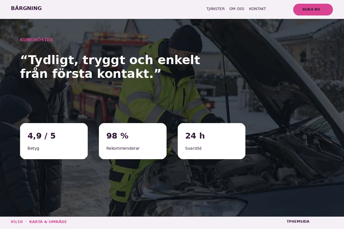 Karta & Område – Kundröster för bärgning