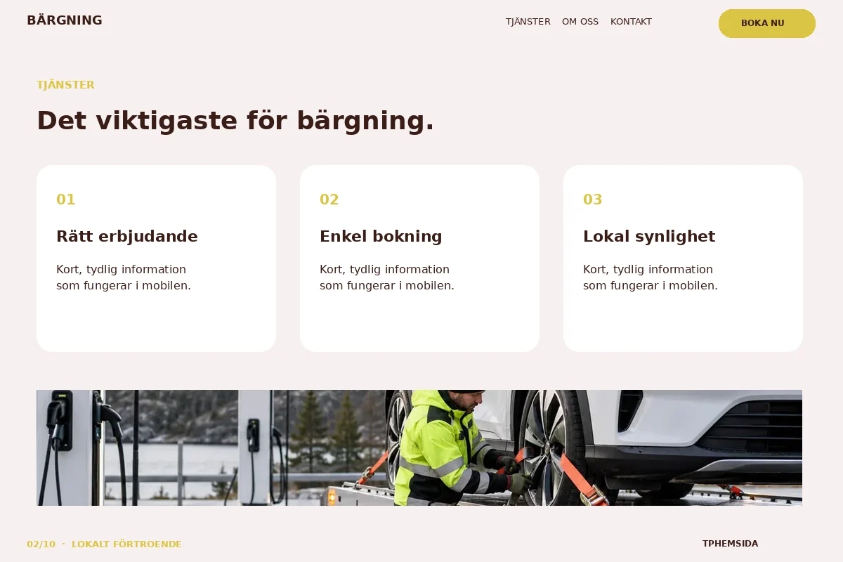 Lokalt Förtroende – Tjänster för bärgning
