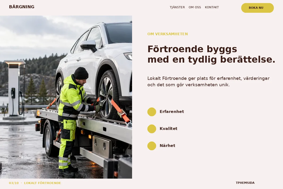 Lokalt Förtroende – Om företaget för bärgning