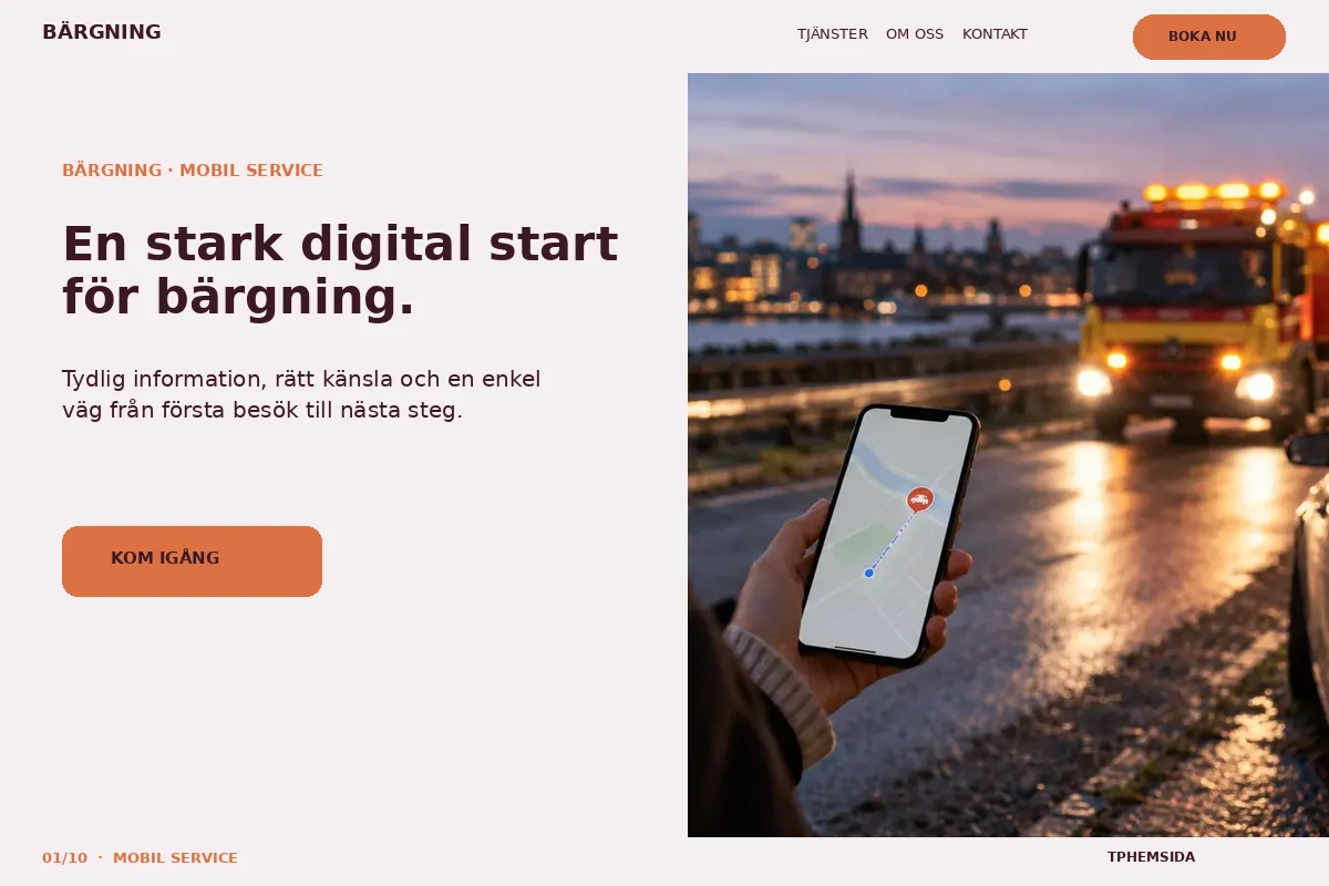 Mobil Service – Startsida för bärgning