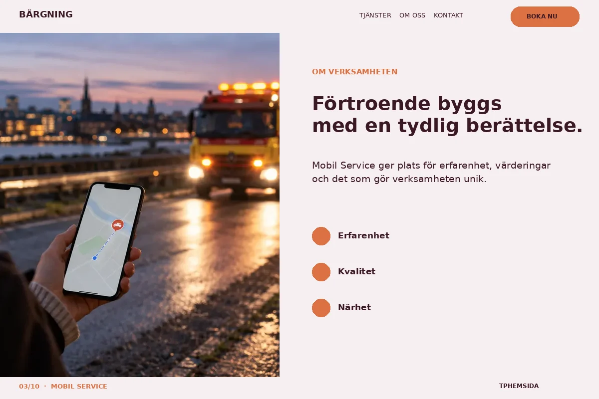 Mobil Service – Om företaget för bärgning