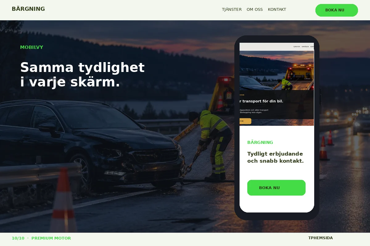 Premium Motor – Mobilvy för bärgning