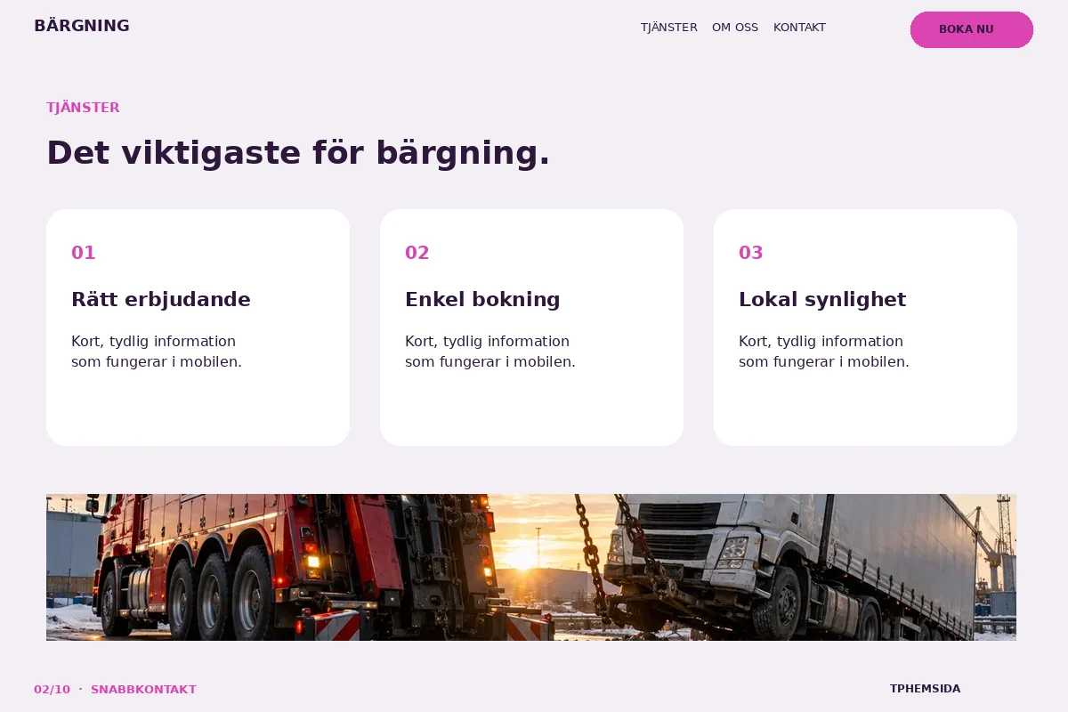 Snabbkontakt – Tjänster för bärgning