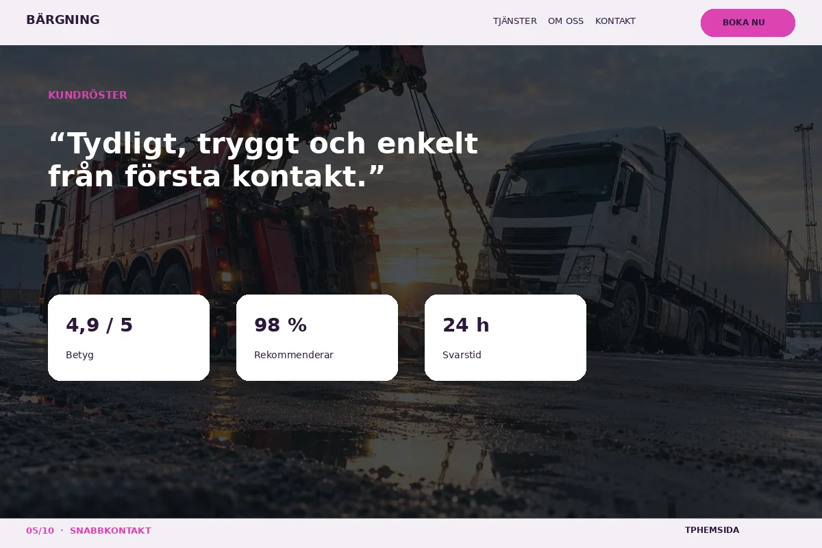 Snabbkontakt – Kundröster för bärgning