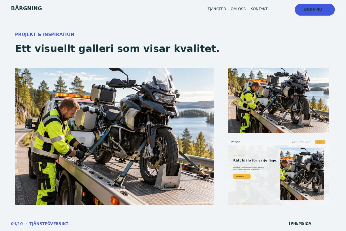 Tjänsteöversikt – Projekt för bärgning