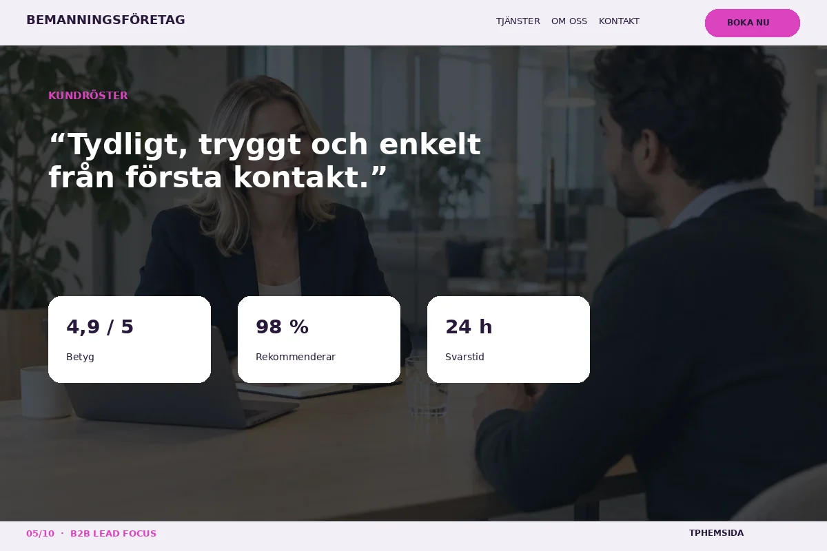 B2B Lead Focus – Kundröster för bemanningsföretag