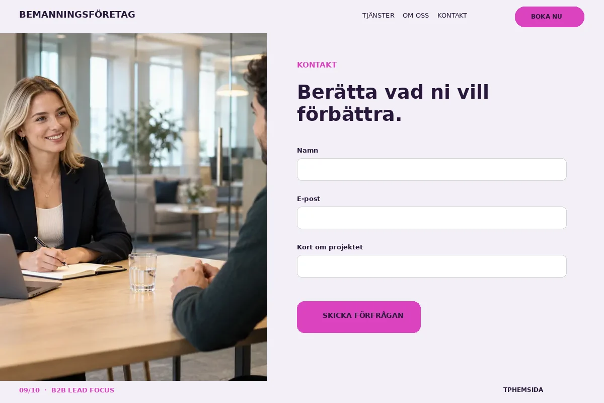 B2B Lead Focus – Kontakt för bemanningsföretag