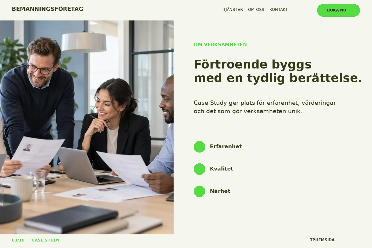 Case Study – Om företaget för bemanningsföretag