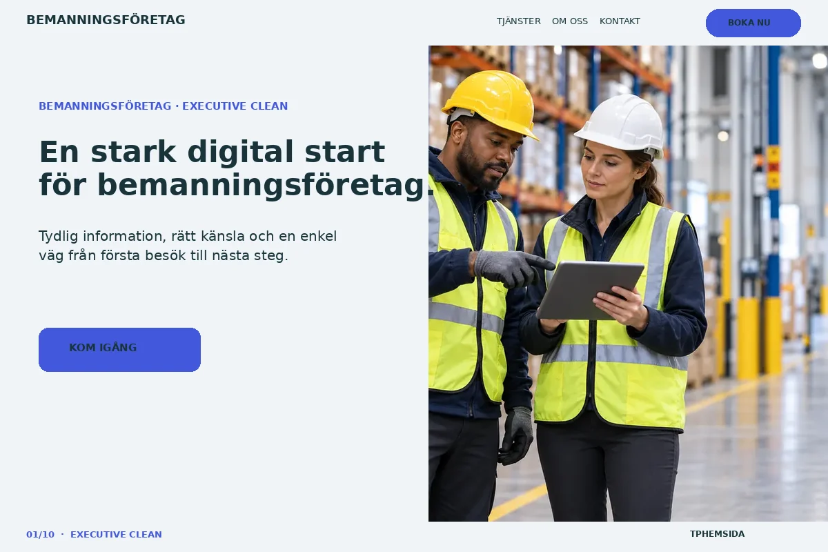 Executive Clean – Startsida för bemanningsföretag
