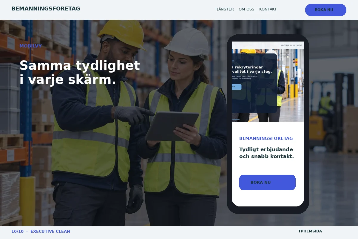Executive Clean – Mobilvy för bemanningsföretag