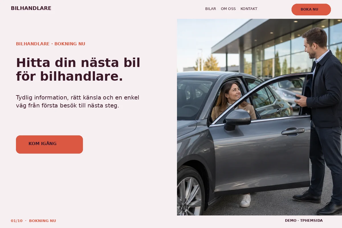 Bokning Nu – Startsida för bilhandlare