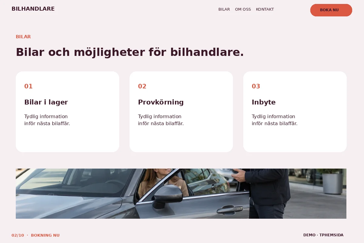 Bokning Nu – Bilar för bilhandlare