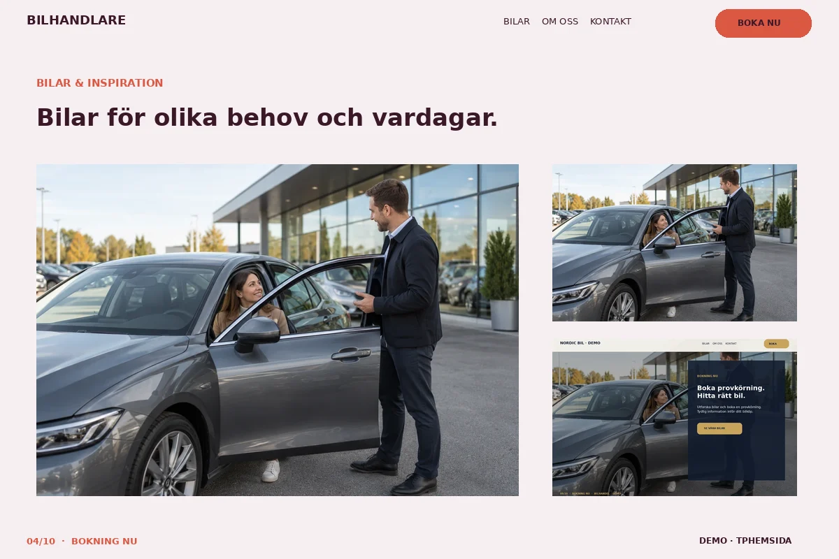 Bokning Nu – Bilgalleri för bilhandlare