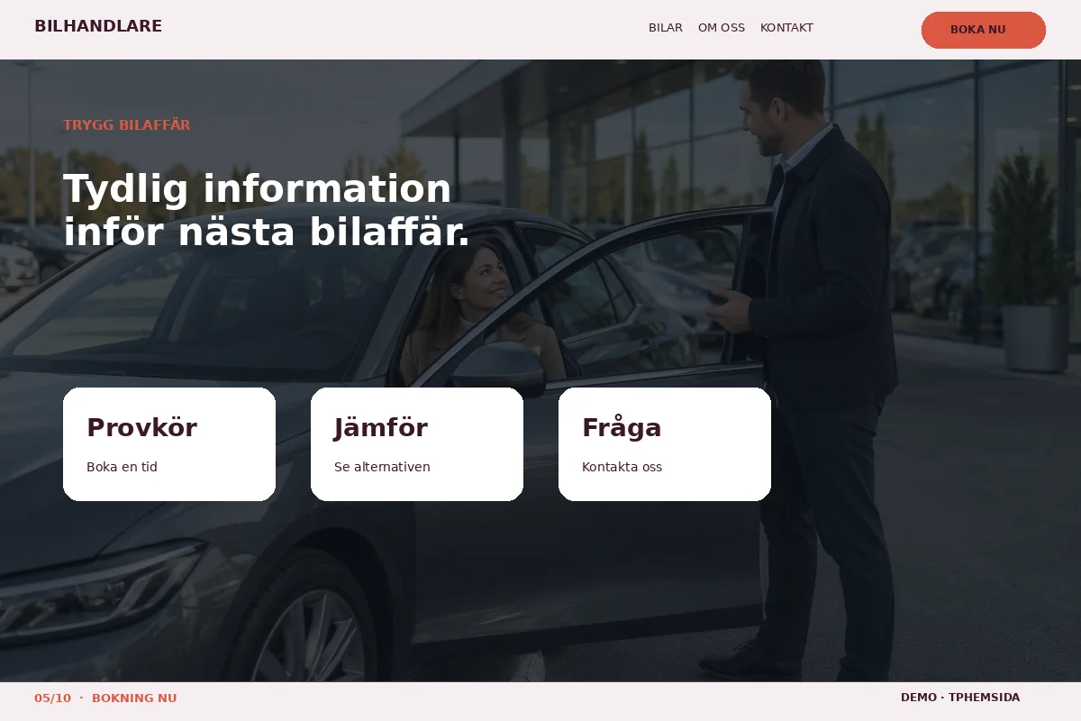 Bokning Nu – Trygg bilaffär för bilhandlare