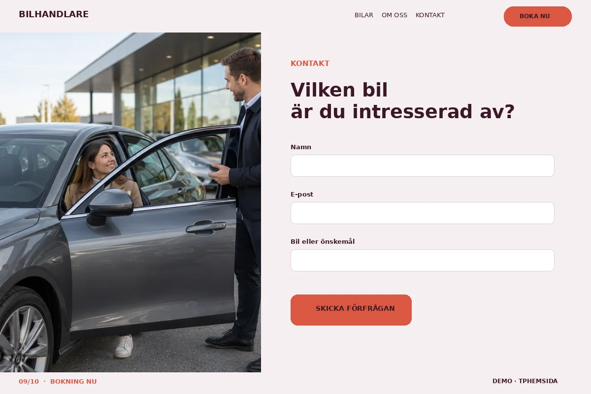 Bokning Nu – Kontakt för bilhandlare