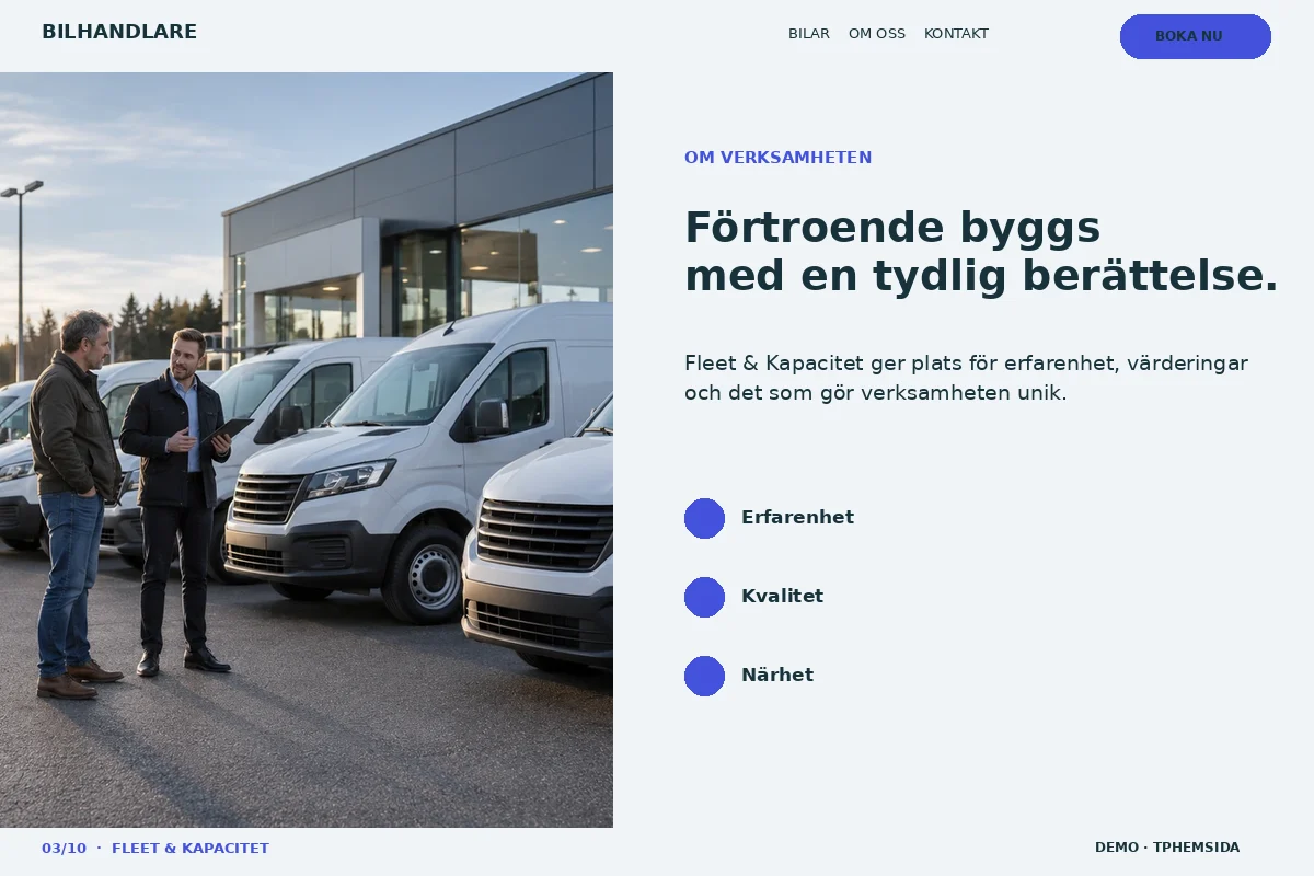 Fleet & Kapacitet – Om företaget för bilhandlare