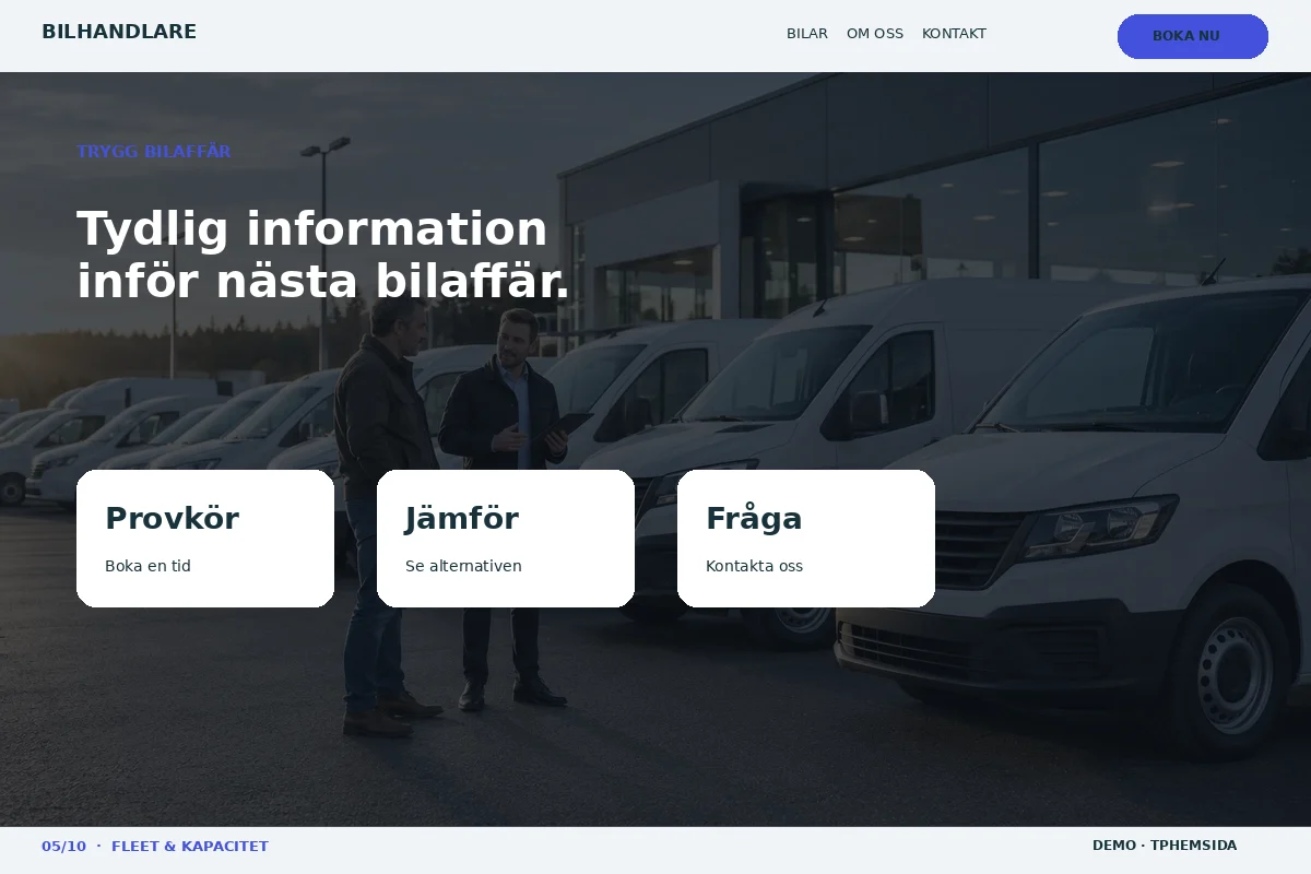 Fleet & Kapacitet – Trygg bilaffär för bilhandlare