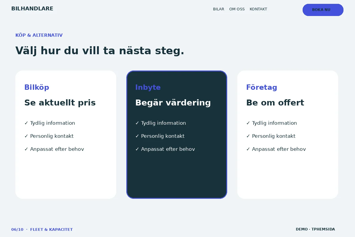 Fleet & Kapacitet – Köp & alternativ för bilhandlare