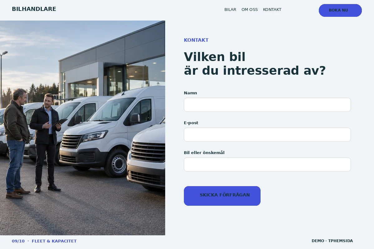 Fleet & Kapacitet – Kontakt för bilhandlare