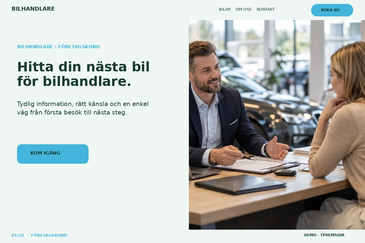 Företagskund – Startsida för bilhandlare