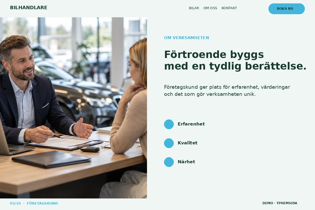 Företagskund – Om företaget för bilhandlare