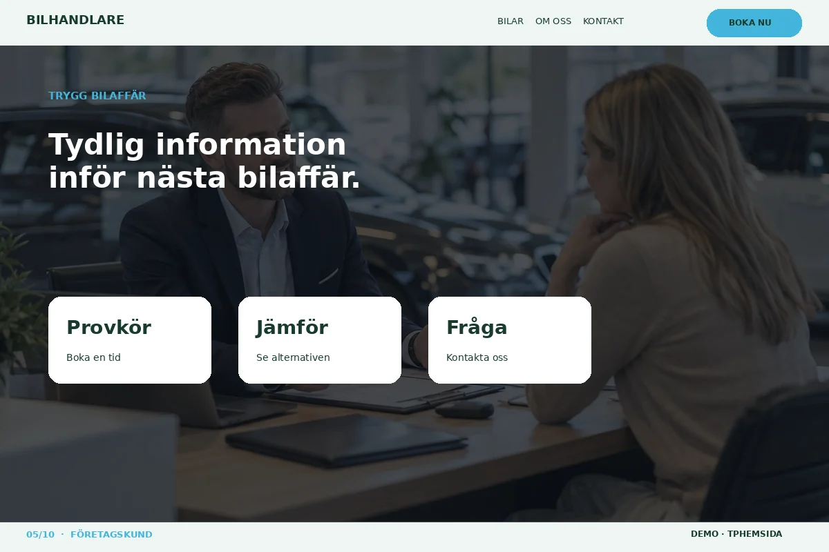Företagskund – Trygg bilaffär för bilhandlare