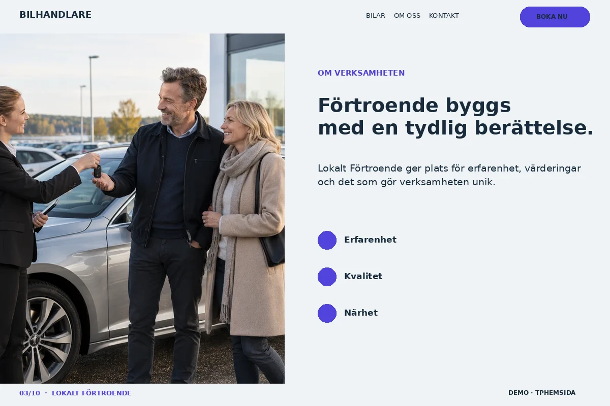 Lokalt Förtroende – Om företaget för bilhandlare